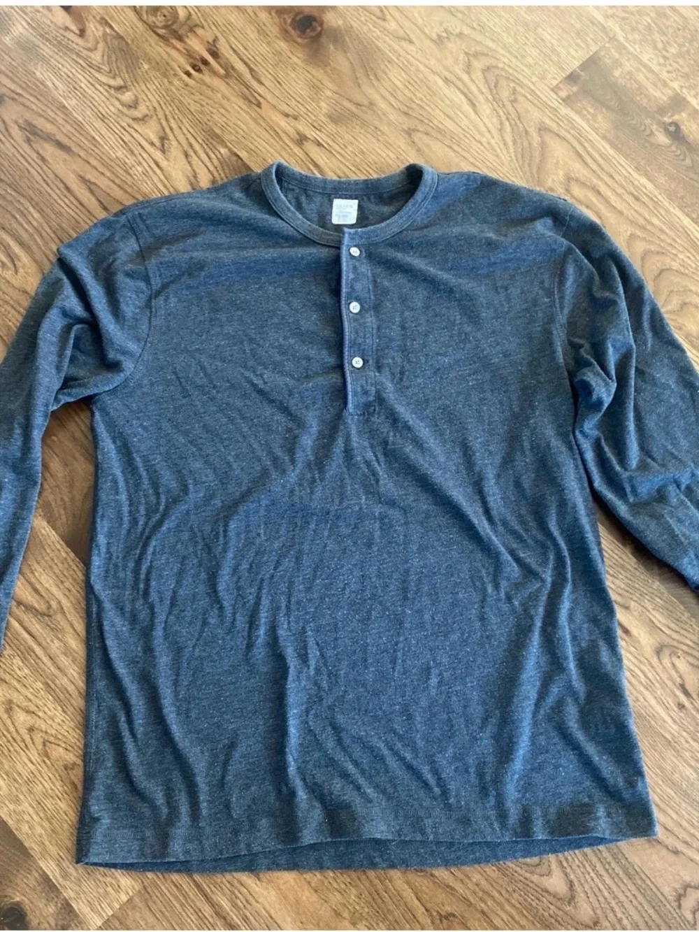 J Crew Gray Long Sleeve Henley Size Large Shirt-013